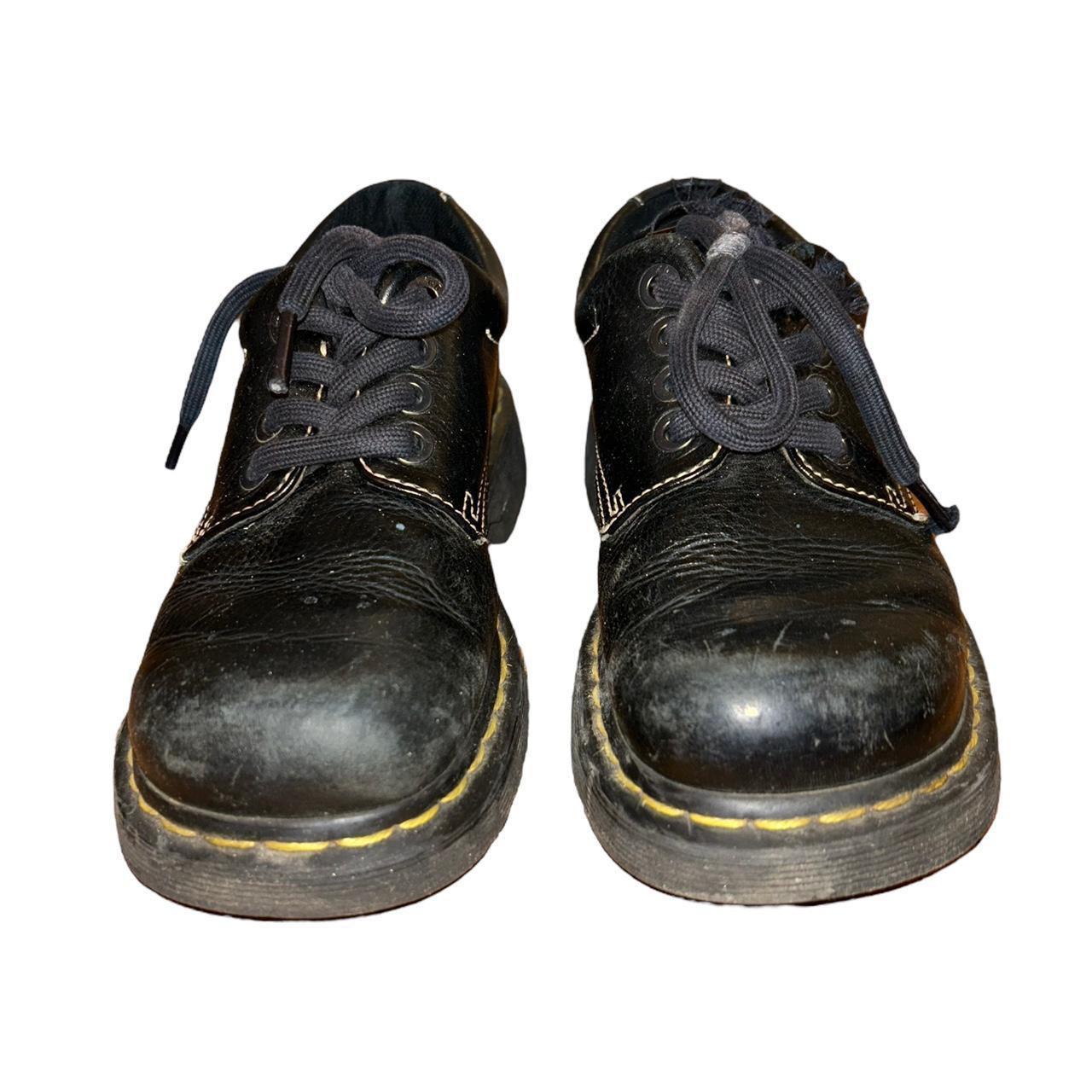 Vintage doc marten black platform shoes Laces are a... - Depop