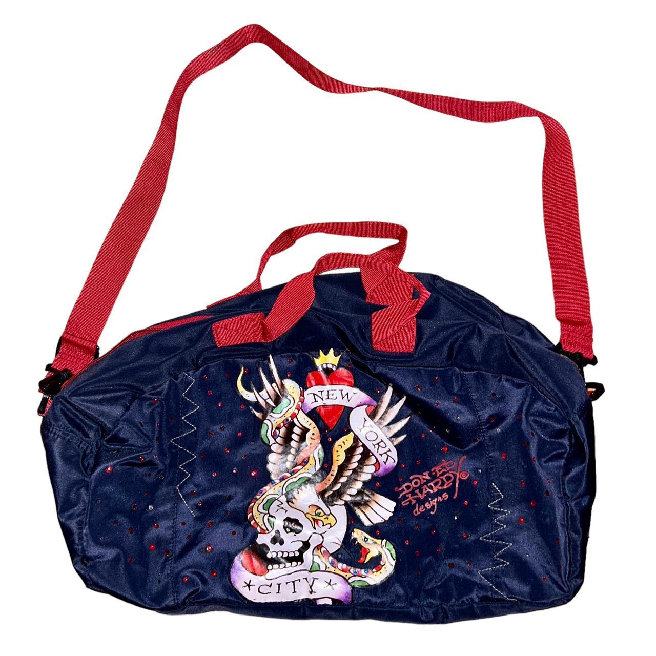 Ed hardy large crossbody duffel bag Covered in... - Depop