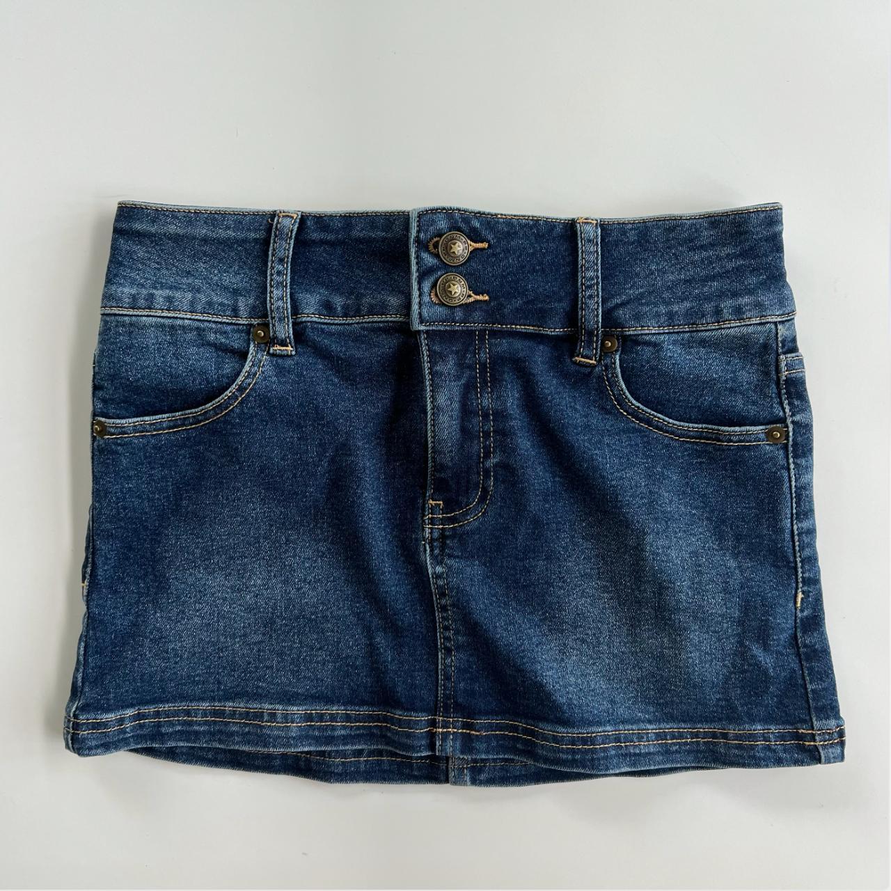 Princess Polly mini dark denim skirt Size: 8 Worn once - Depop