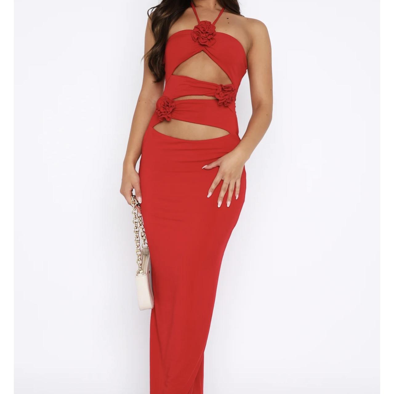 White fox red maxi dress Never worn Profits... - Depop