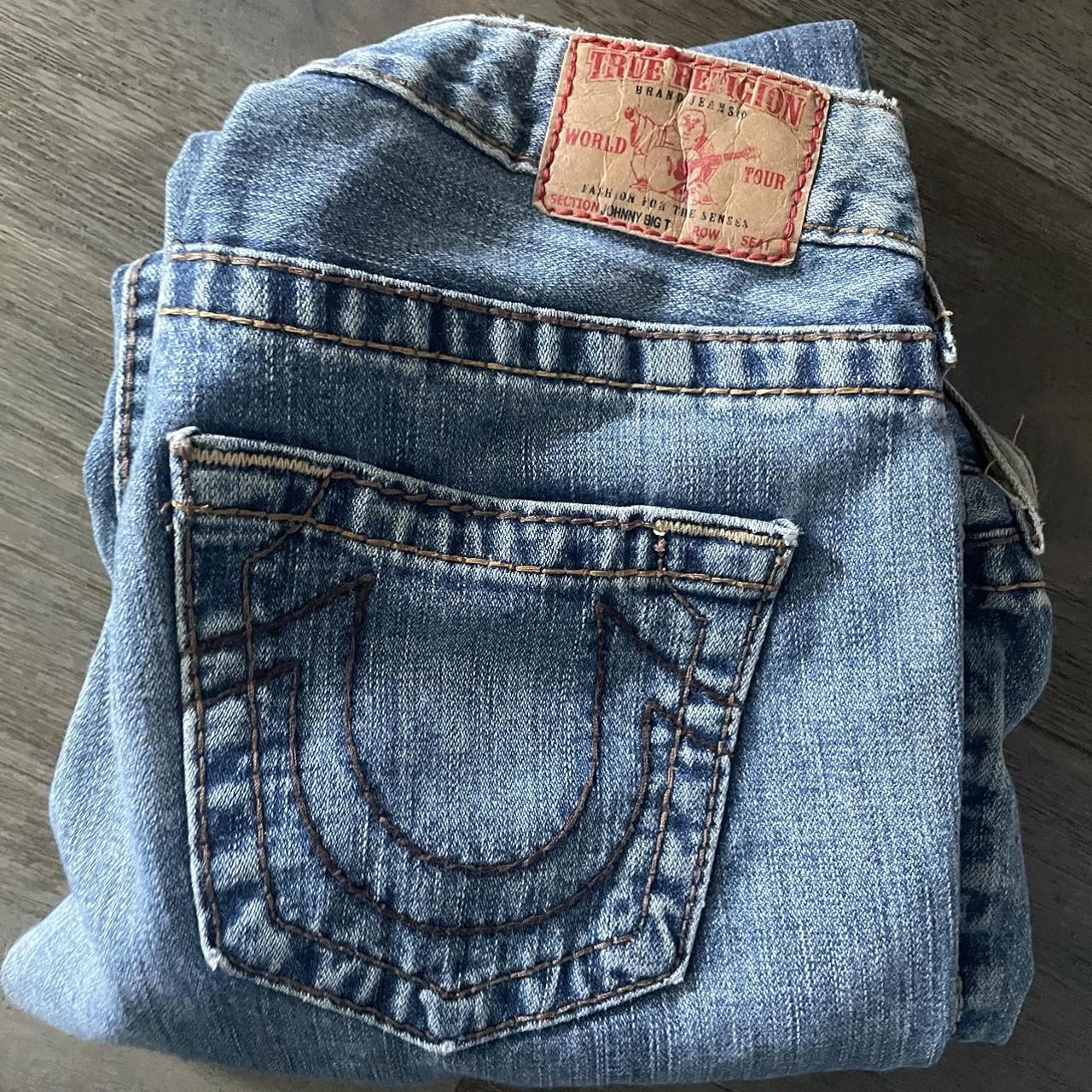 TRUE RELIGION JEANS JOHNNY BIG T 28” COULD BE WORN... - Depop