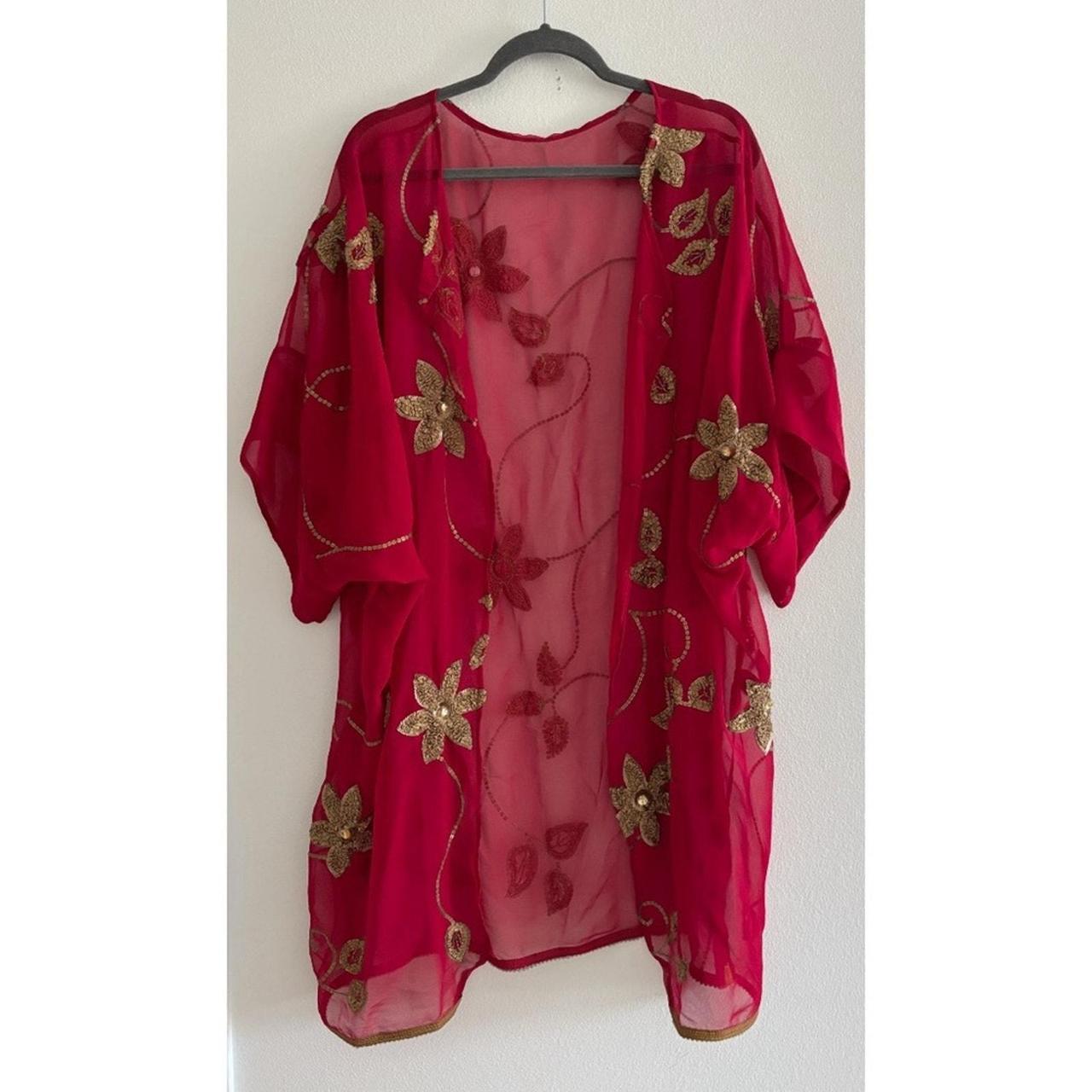 Source Unknown Women's Blouse - Red/Gold - One si… - image 1