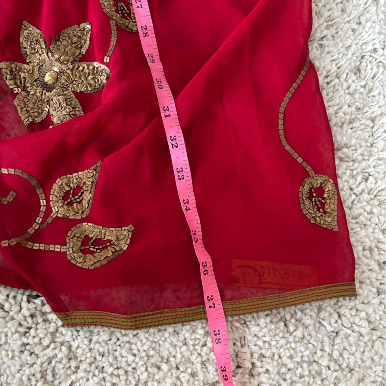 Source Unknown Women's Blouse - Red/Gold - One si… - image 7