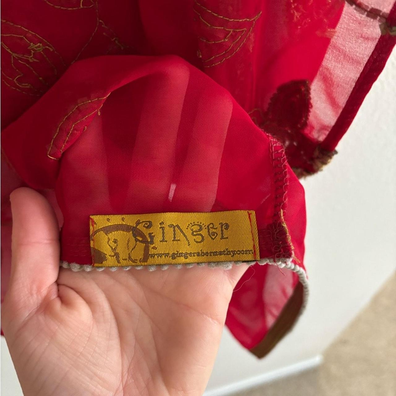 Source Unknown Women's Blouse - Red/Gold - One si… - image 5