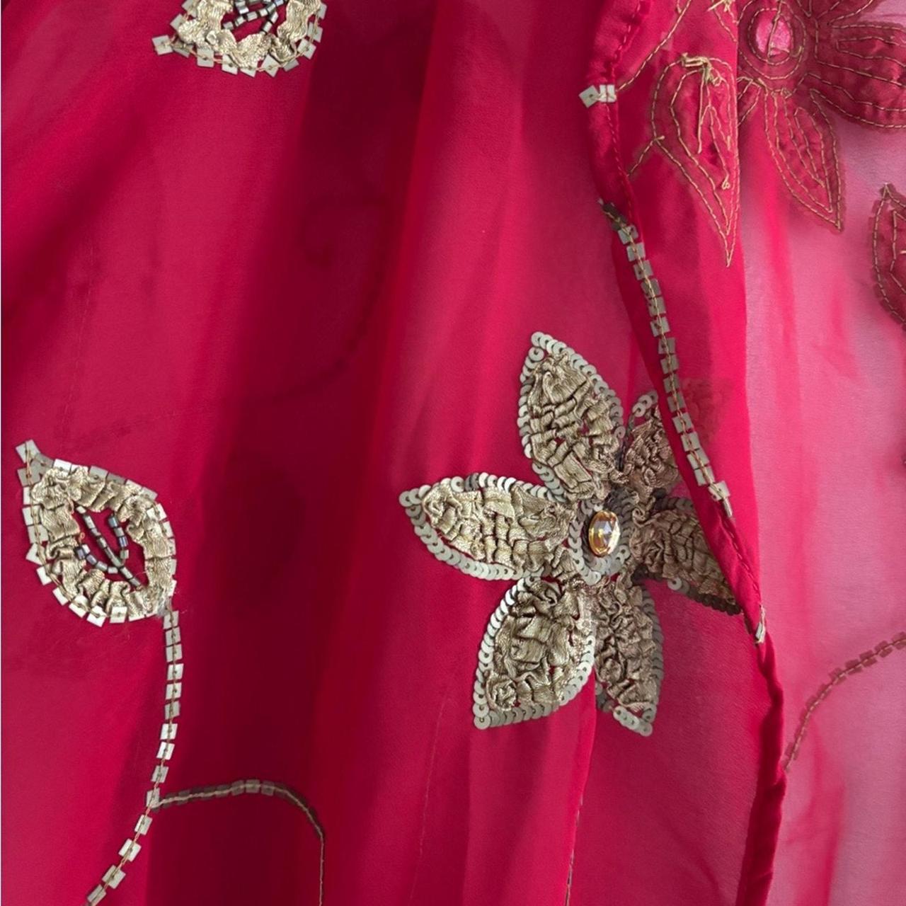 Source Unknown Women's Blouse - Red/Gold - One si… - image 4