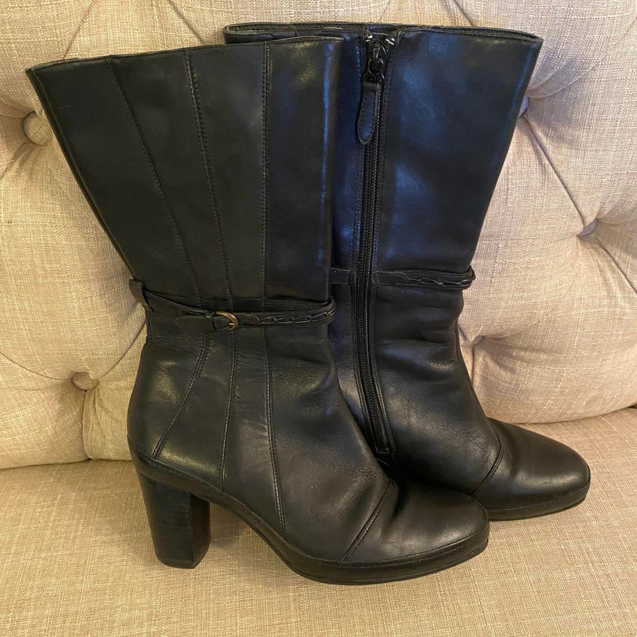 Clarks mid clearance calf leather boots