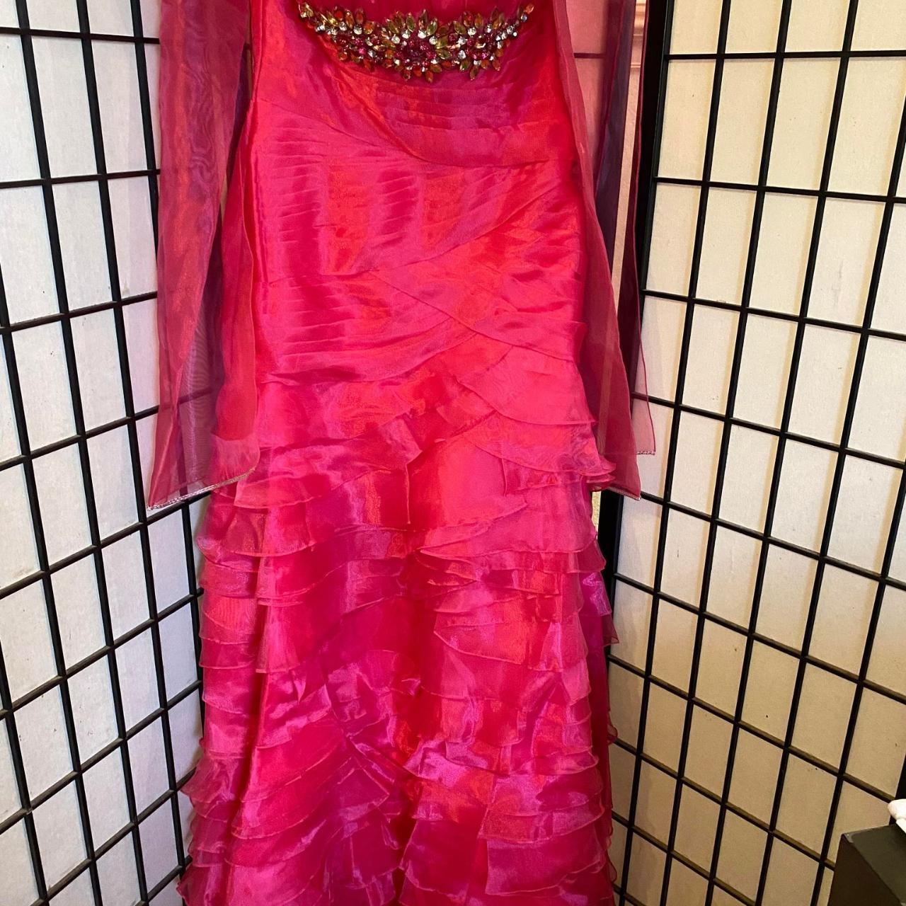 NWT May Queen Couture Floor Length Pink Gown with... - Depop