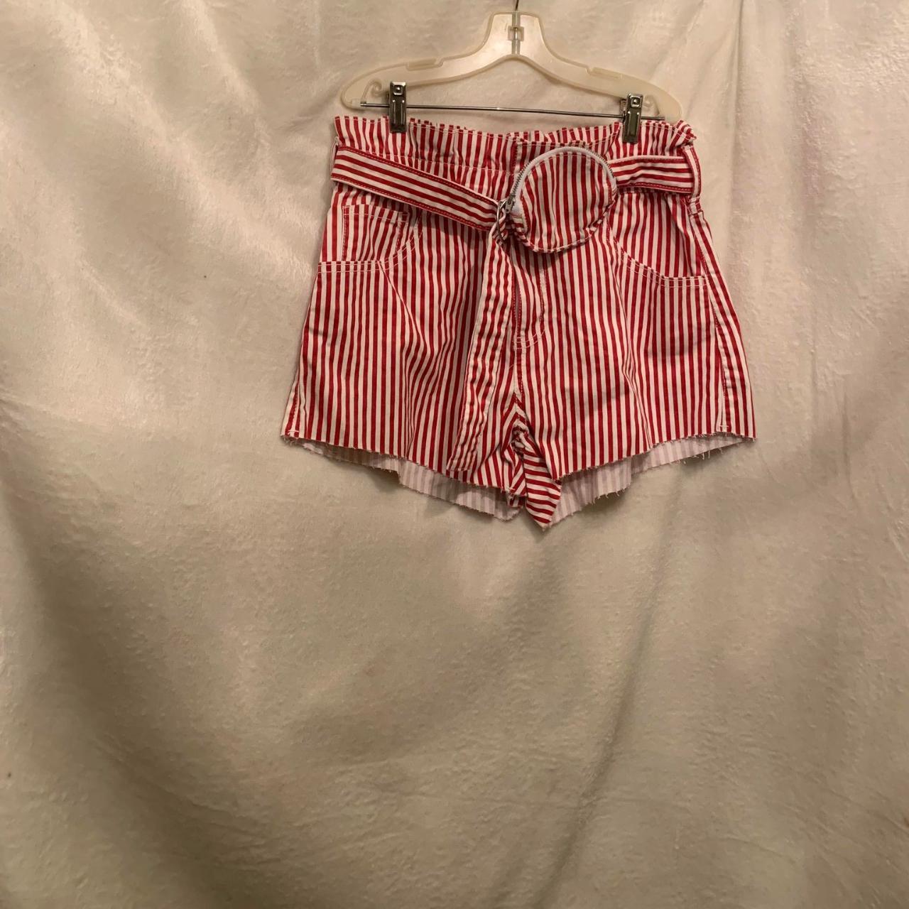 EUC No Boundaries Red & White Striped Shorts Size 79 Depop
