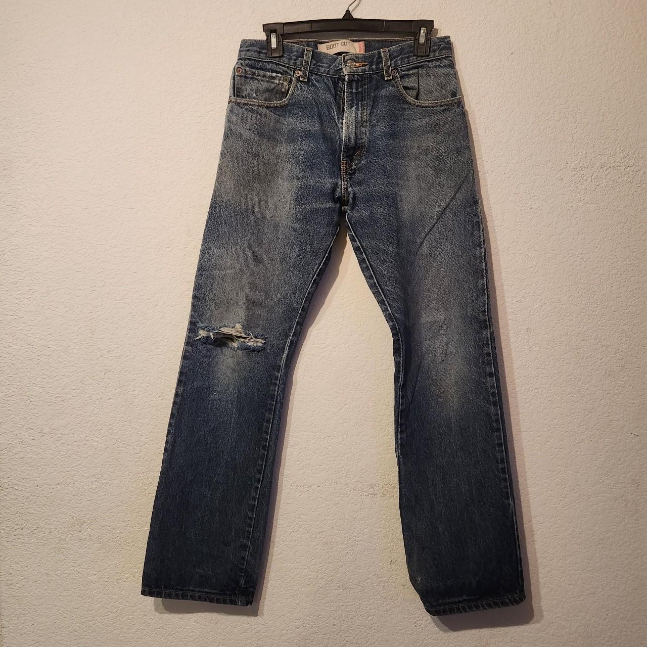 Vintage Levi's 517 Distressed But Cut Denim Jeans... - Depop