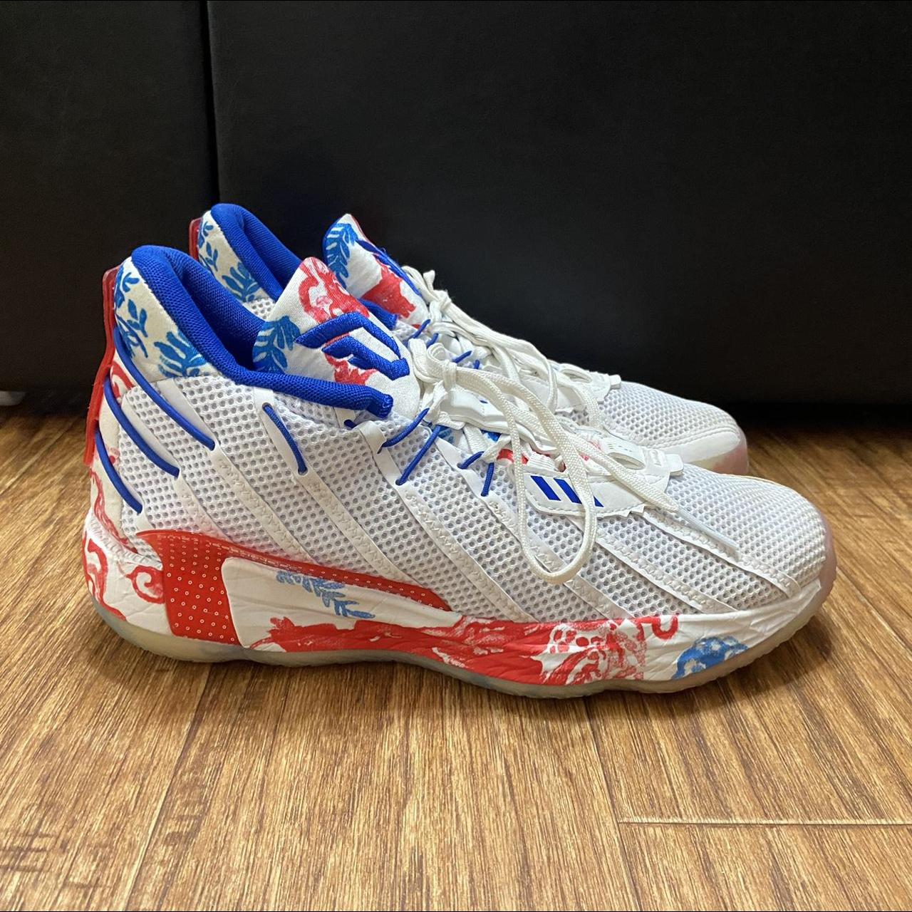 mens red and blue nike shoes