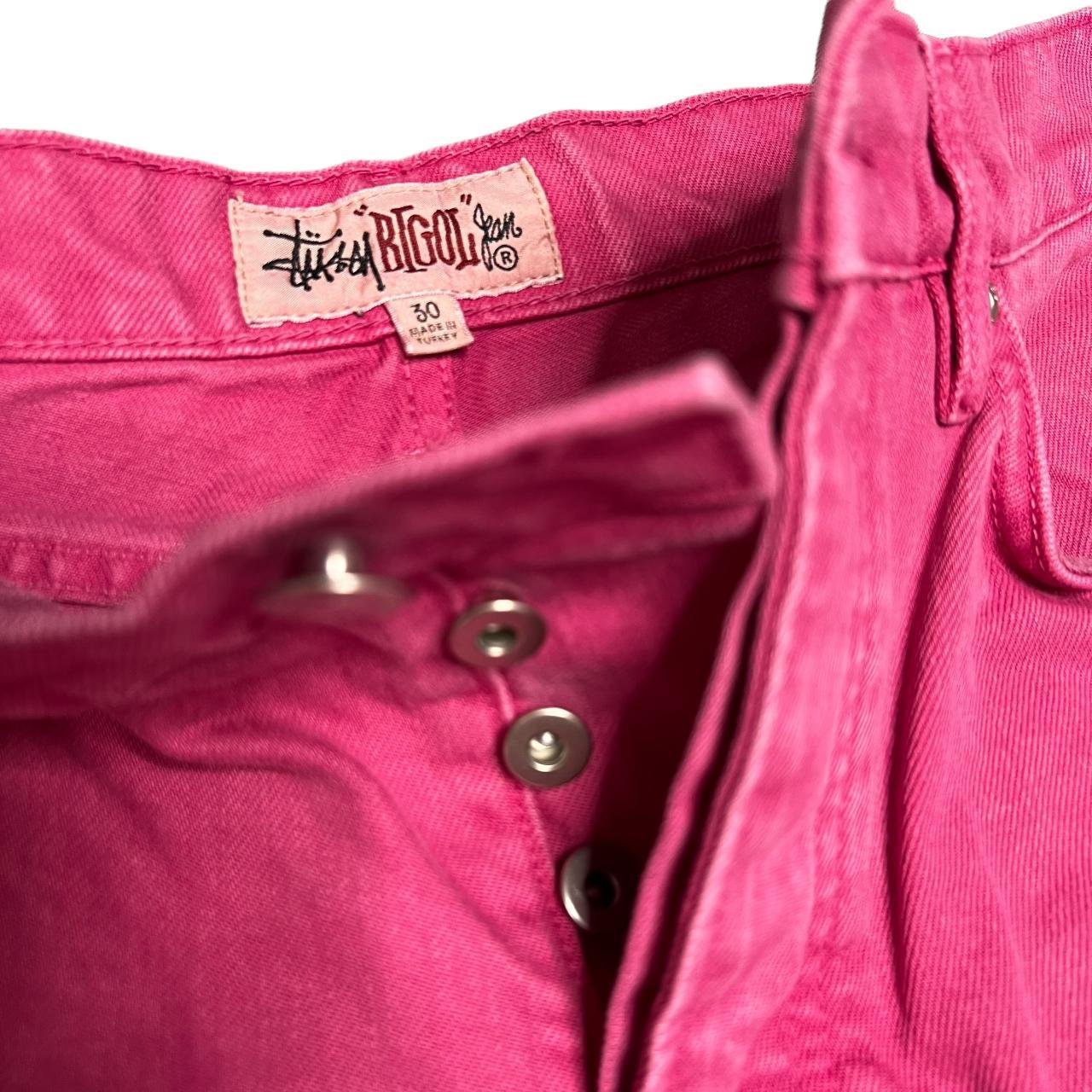 Stussy Pink “Big Ol” Denim Pant Size: 30” Waist: | Depop