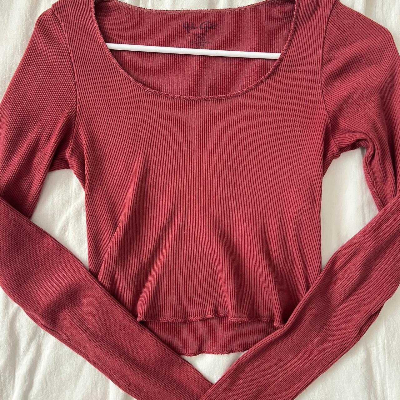 Brandy Melville Women's Shirt Red/Burgundy One size – Red