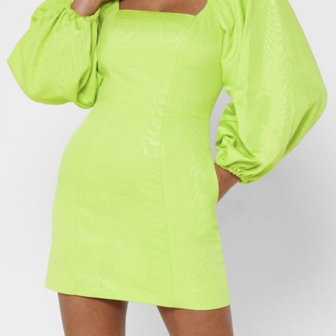 Ted Baker lime green puff sleeve dress. Worn once