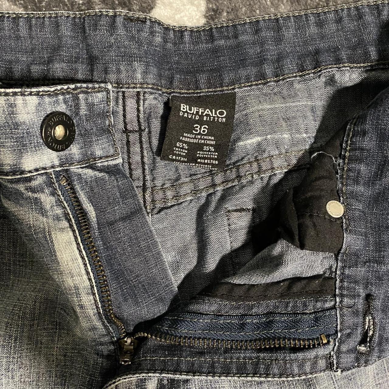 Buffalo David Bitton Men's Blue and White Jeans Depop