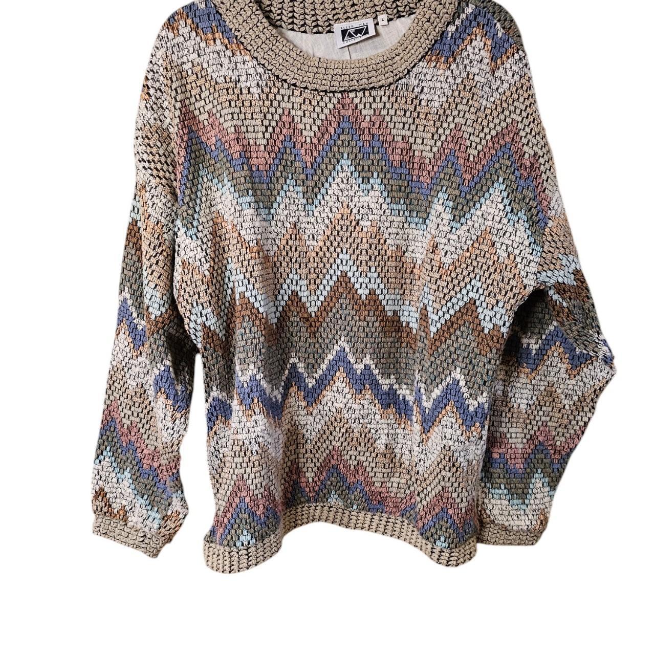 Vintage Women's Sweater - Grey - L – Vintage Allen Wah knit sweatger. Pullover Grey …