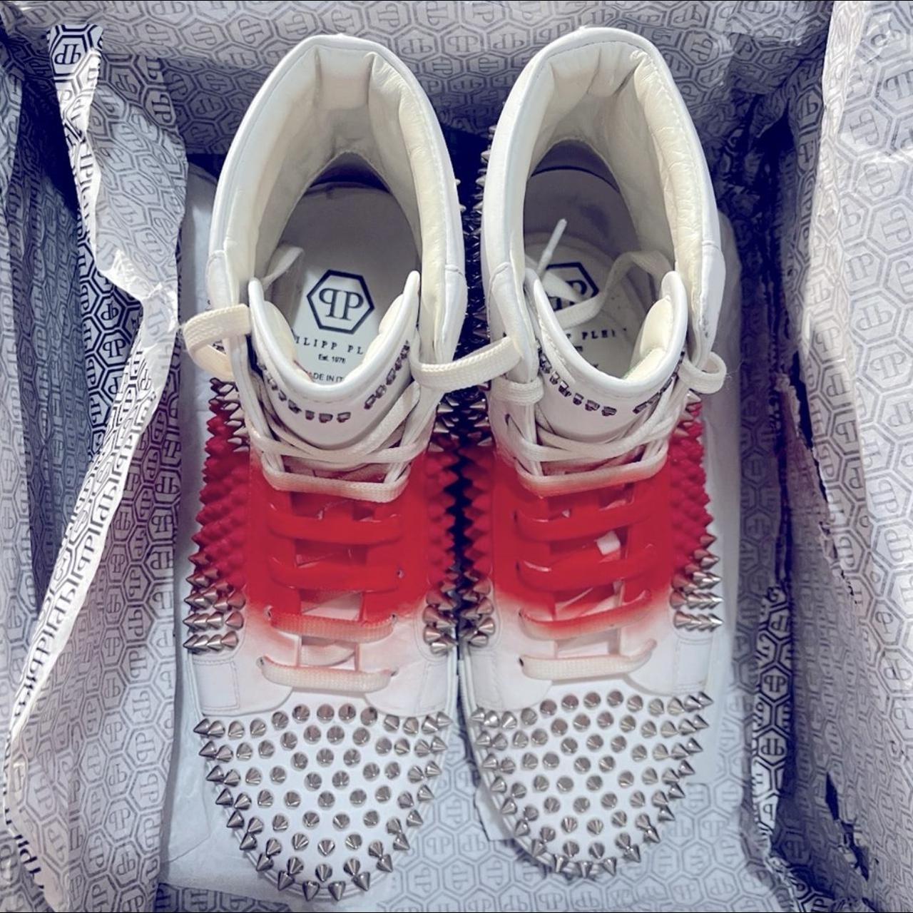 Philipp Plein Men's White and Red Trainers (2)