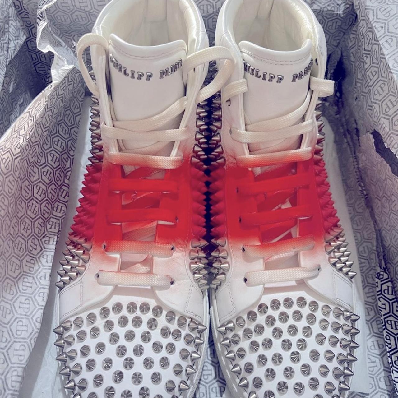 Philipp Plein Men's White and Red Trainers (3)