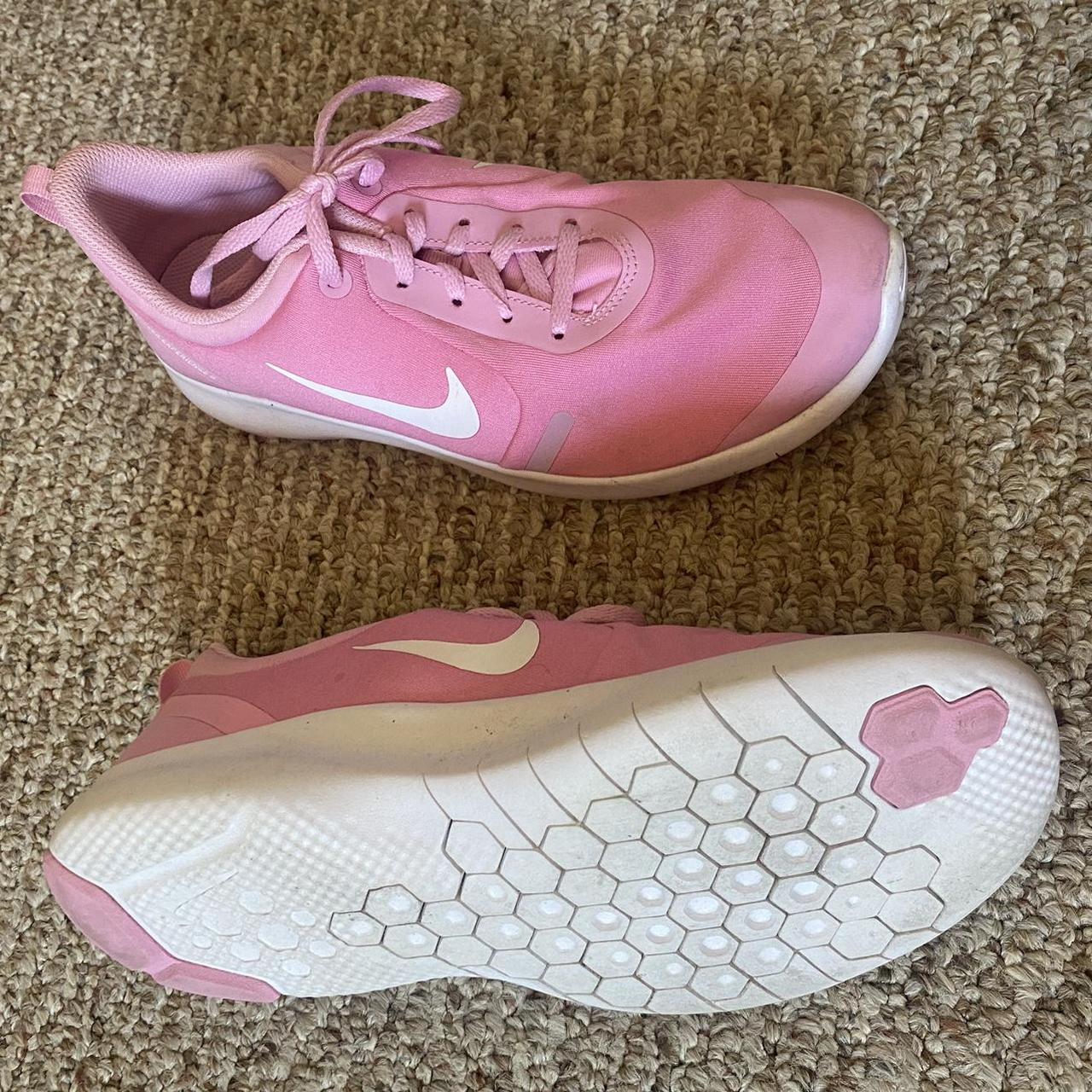 pink nike running sneakers super cute just don't Depop