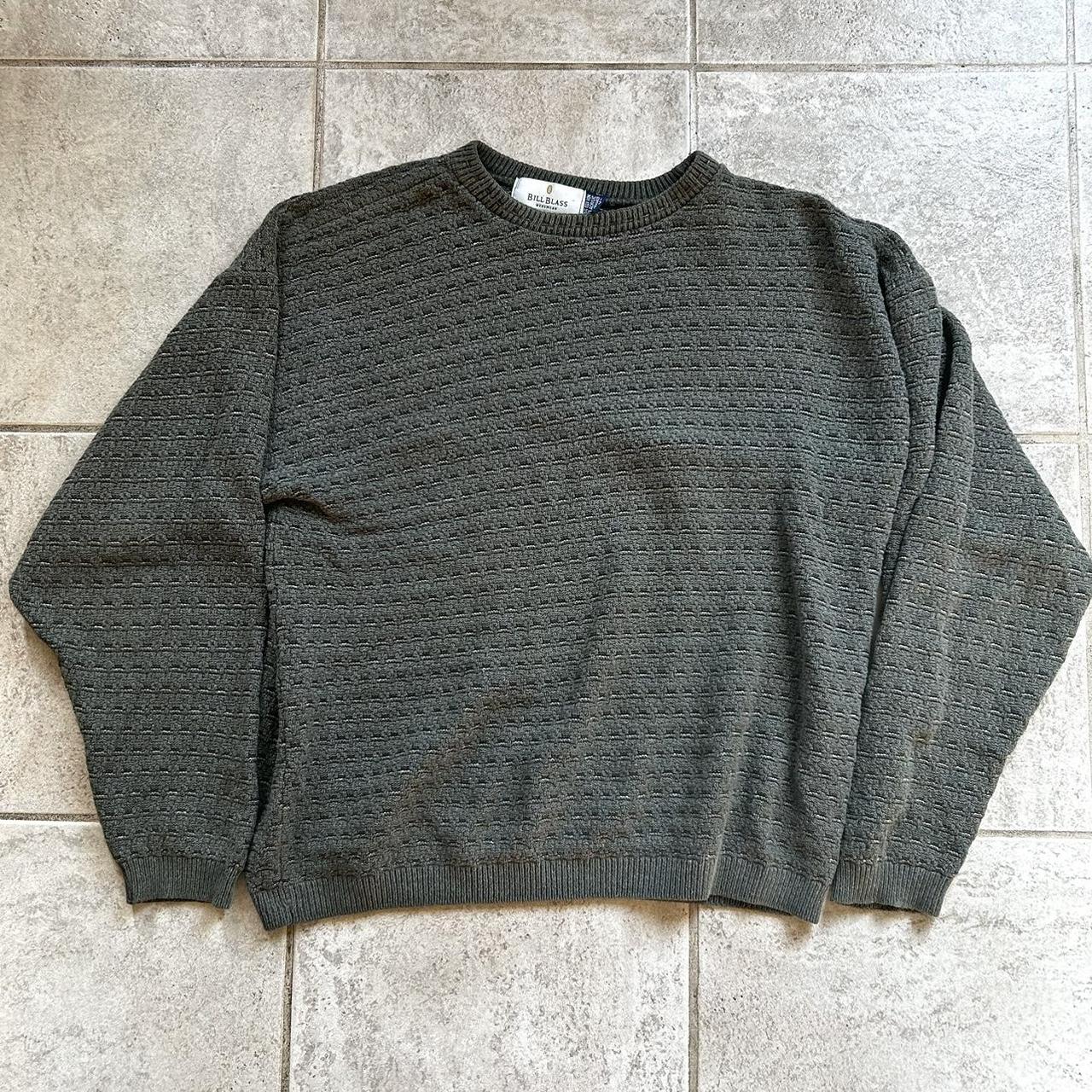 Green Bill Blass Knitted Sweater Size Large Great... - Depop