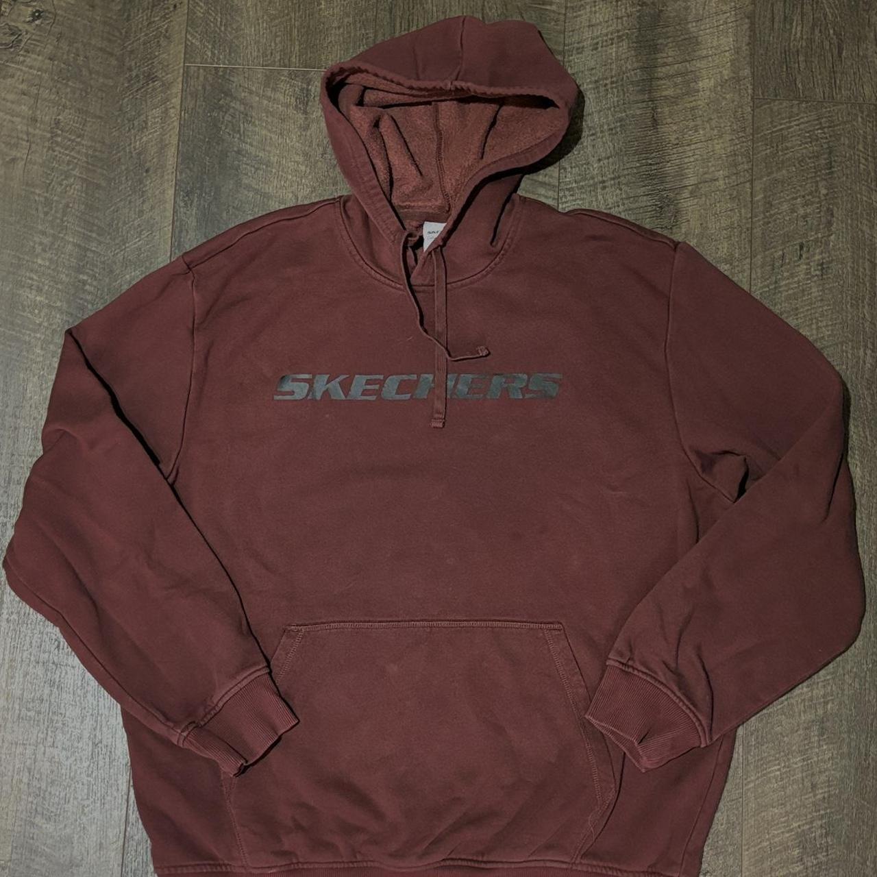 Skechers hoodie on sale mens brown