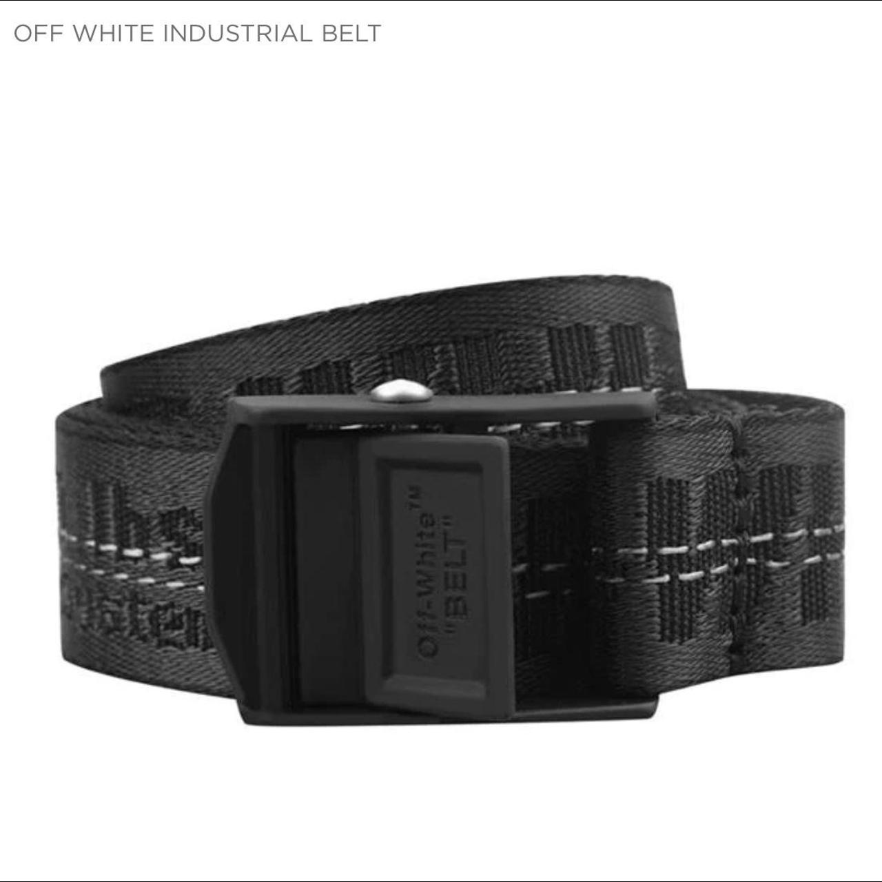 OffWhite Women's Grey and Black Belt Depop