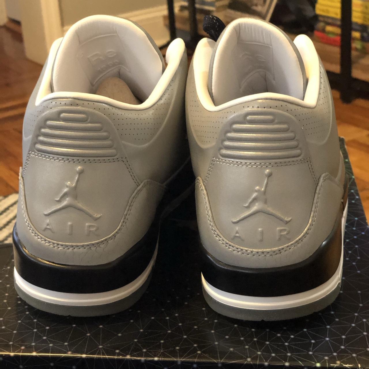 Jordans V IV III grey colour with reflective print. - Depop