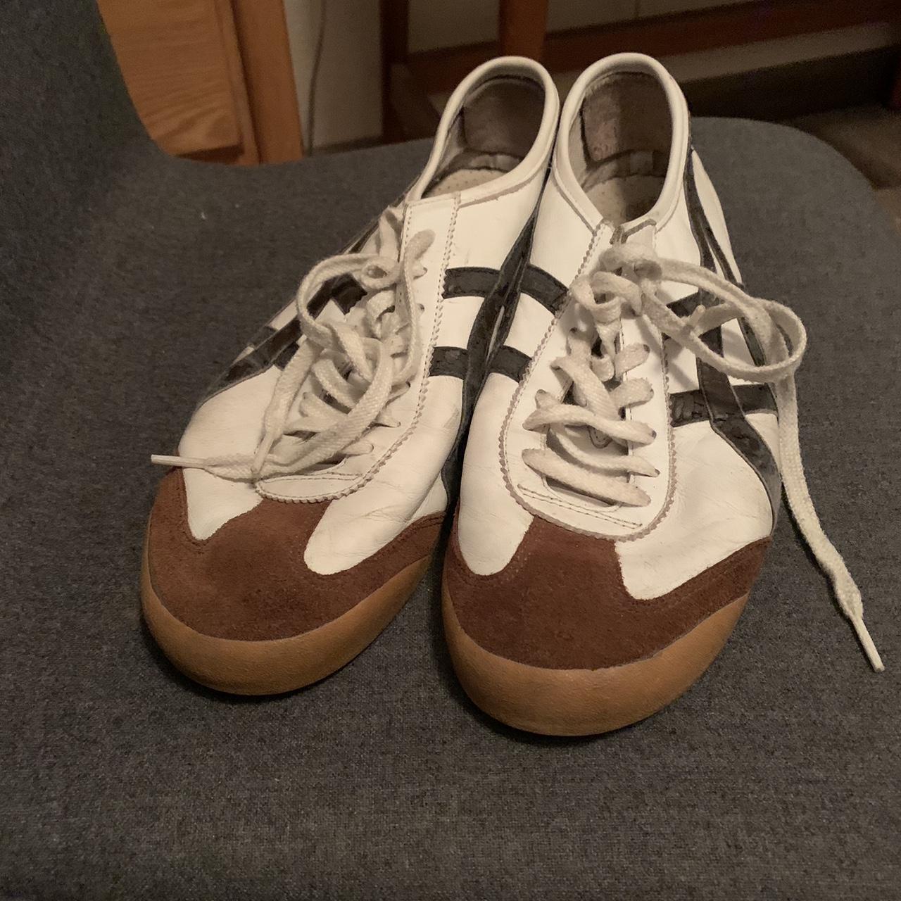 Tan and white onitsuka tiger sneaker shoes / soles... - Depop
