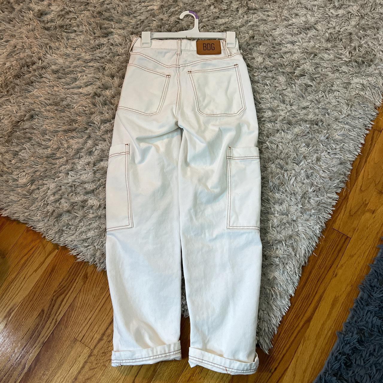 White urban-outfitters-cargo-trousers - Depop
