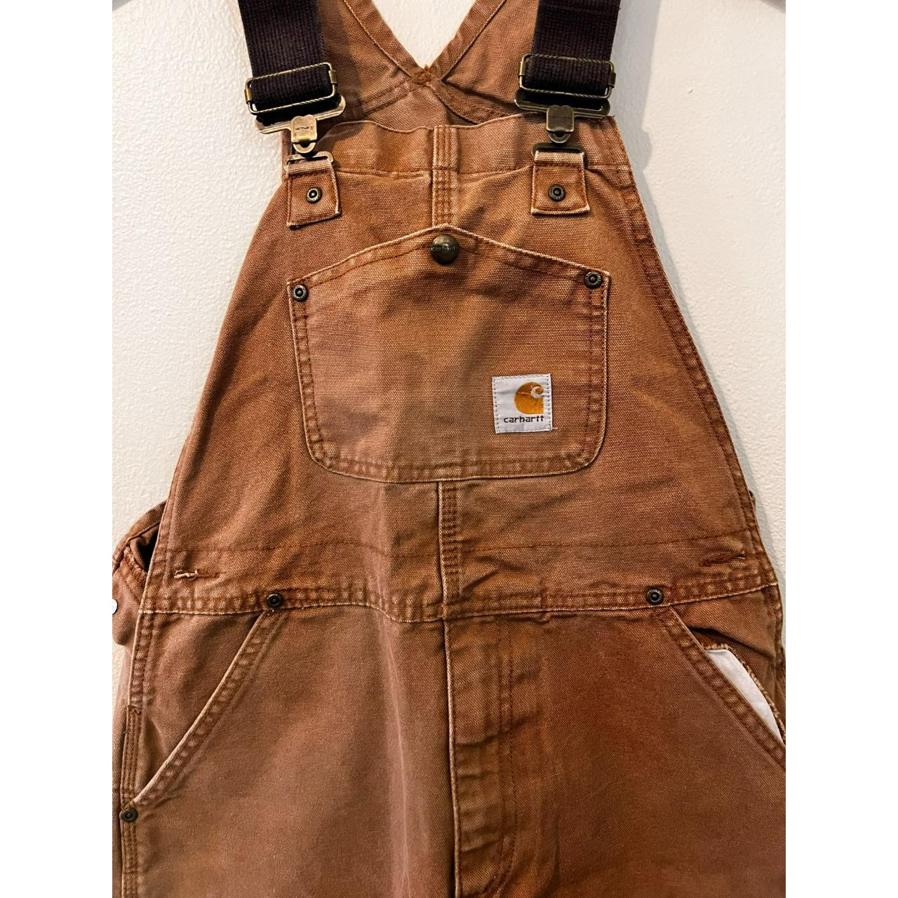 Carhartt Brown Dungareesoveralls Depop