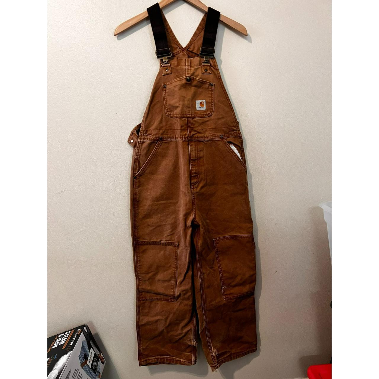 Carhartt Brown Dungareesoveralls Depop