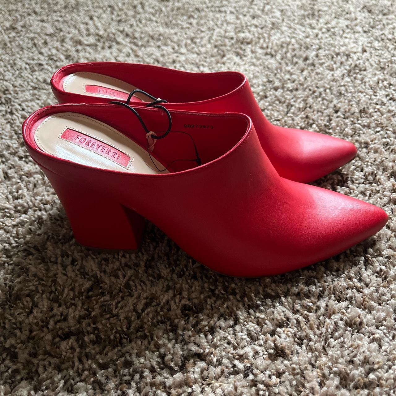 Forever 21 Women's Red Mules | Depop