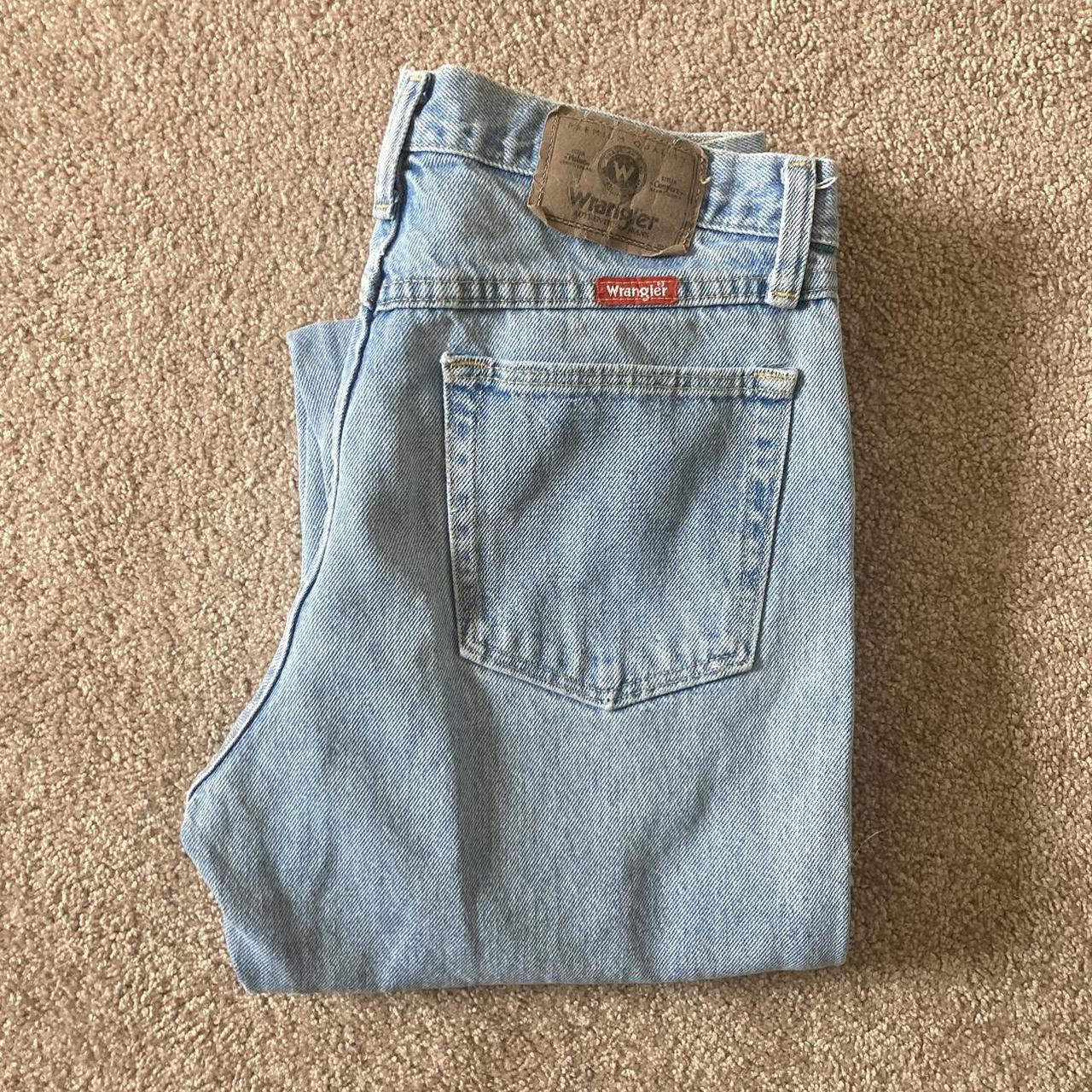 light wash wrangler denim jeans 31x30 - Depop