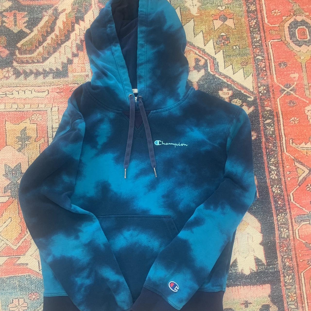 Champion blue hoodie women's hot sale