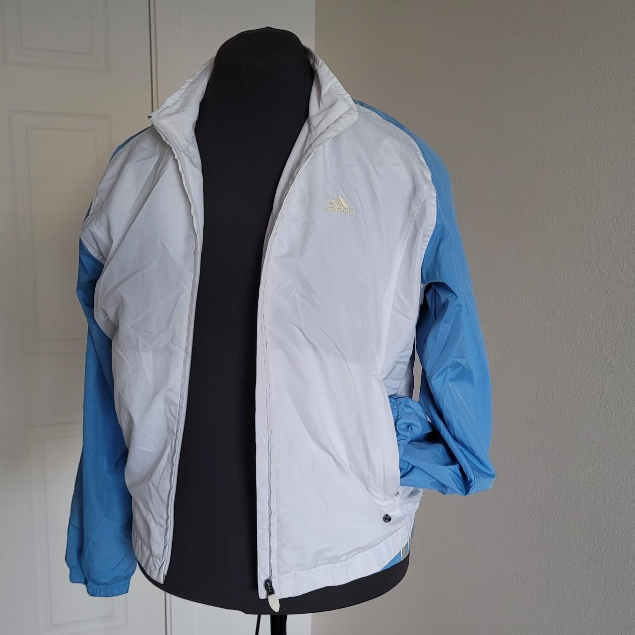 Adidas stripes windbreaker jacket size 10 US, Depop