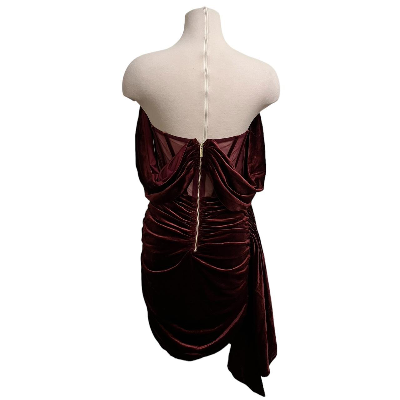 Irisa Burgundy Draping Off Shoulder Corset Dress – Miss Circle