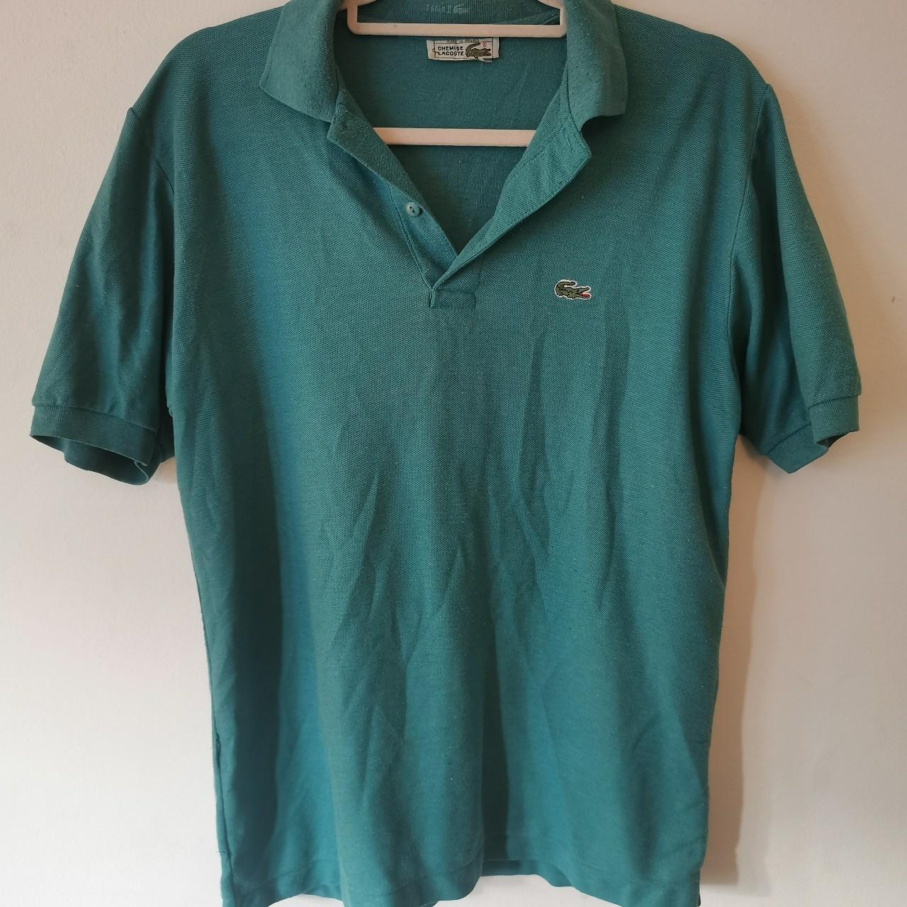 Vintage/Retro Chemise Lacoste Polo Rare Turquiose... - Depop