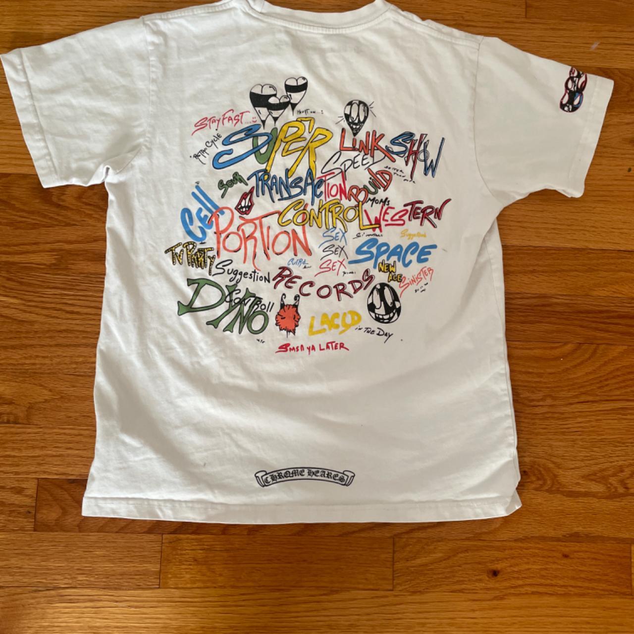 Chrome Hearts Men's Cream and White T-shirt | Depop