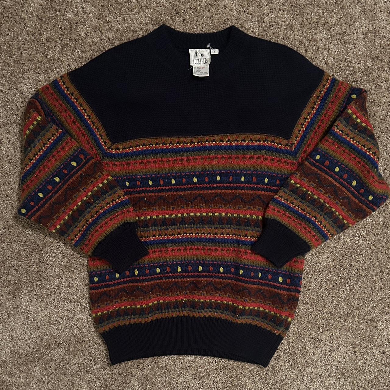 Together / Knit / Sweater / Small / Crazy Design... - Depop