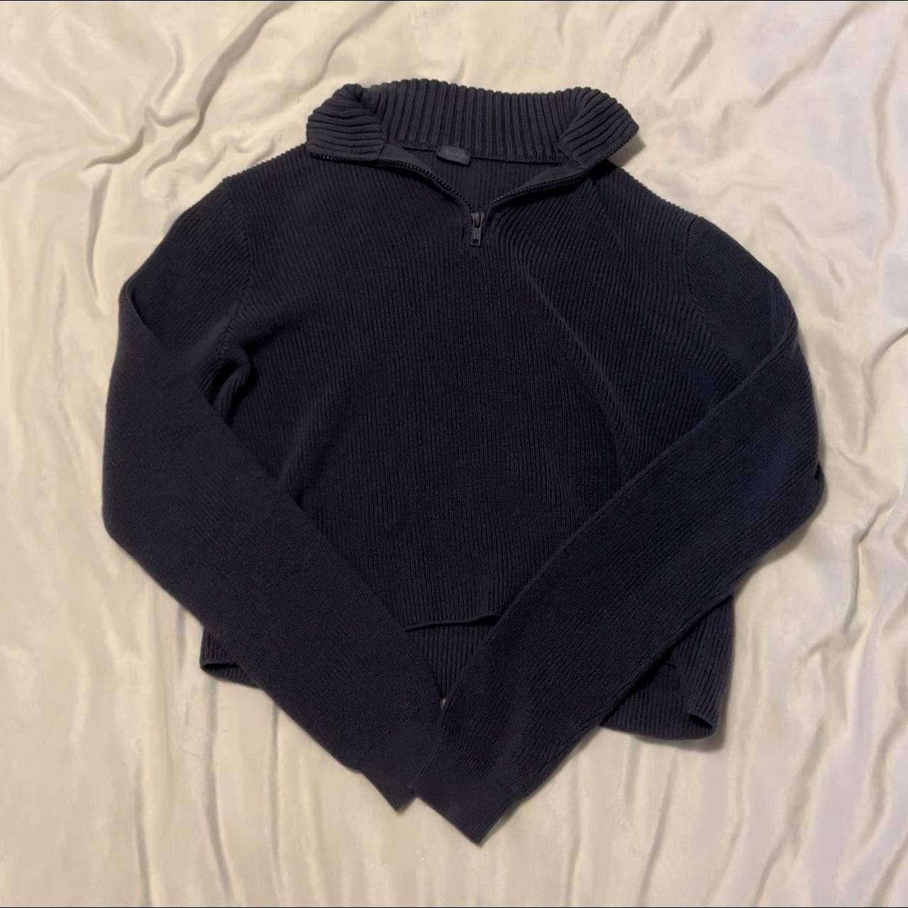 Brandy Melville navy quarter zip 🫐🦢#coquette... - Depop