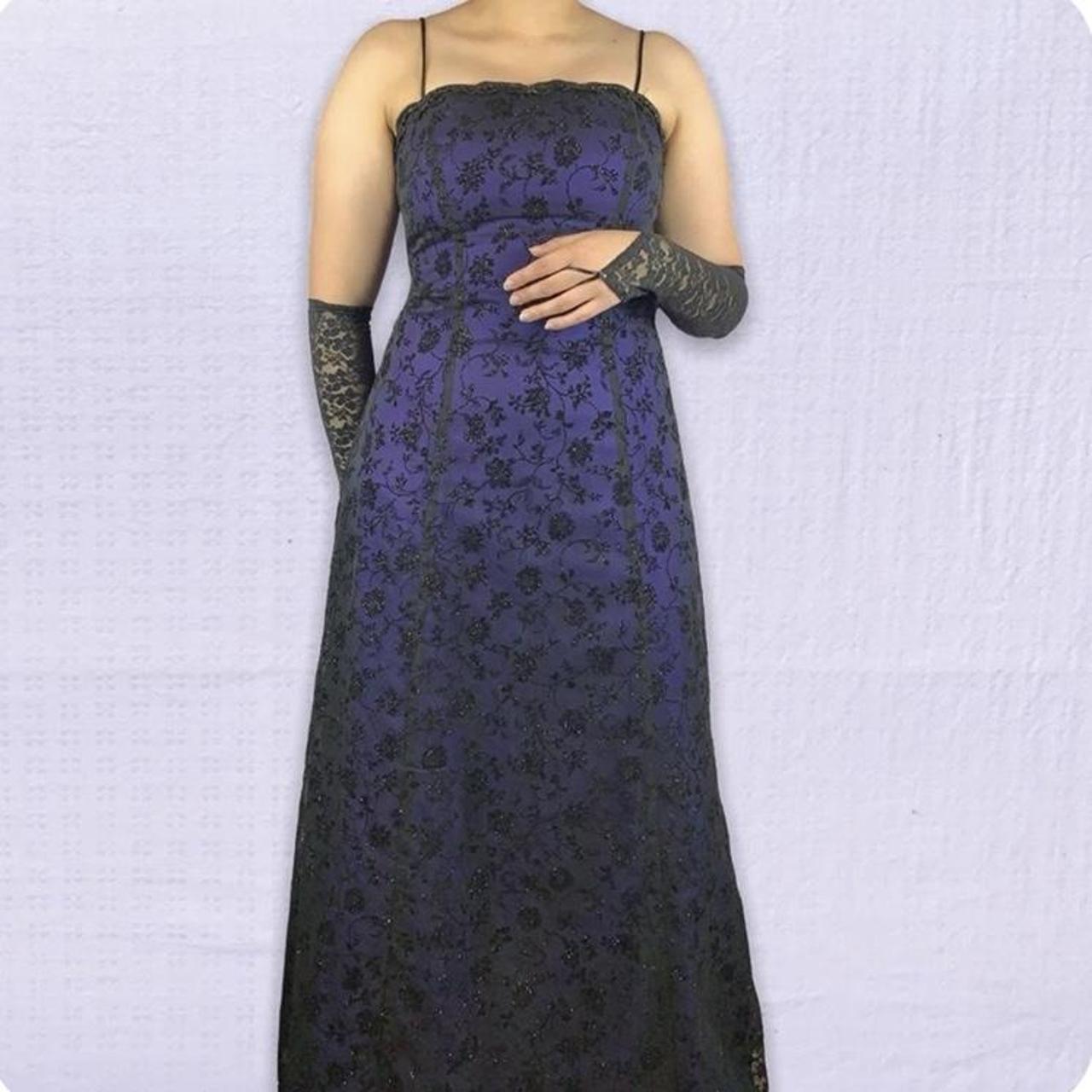 Betsy & Adam Women's Black and Purple Dress