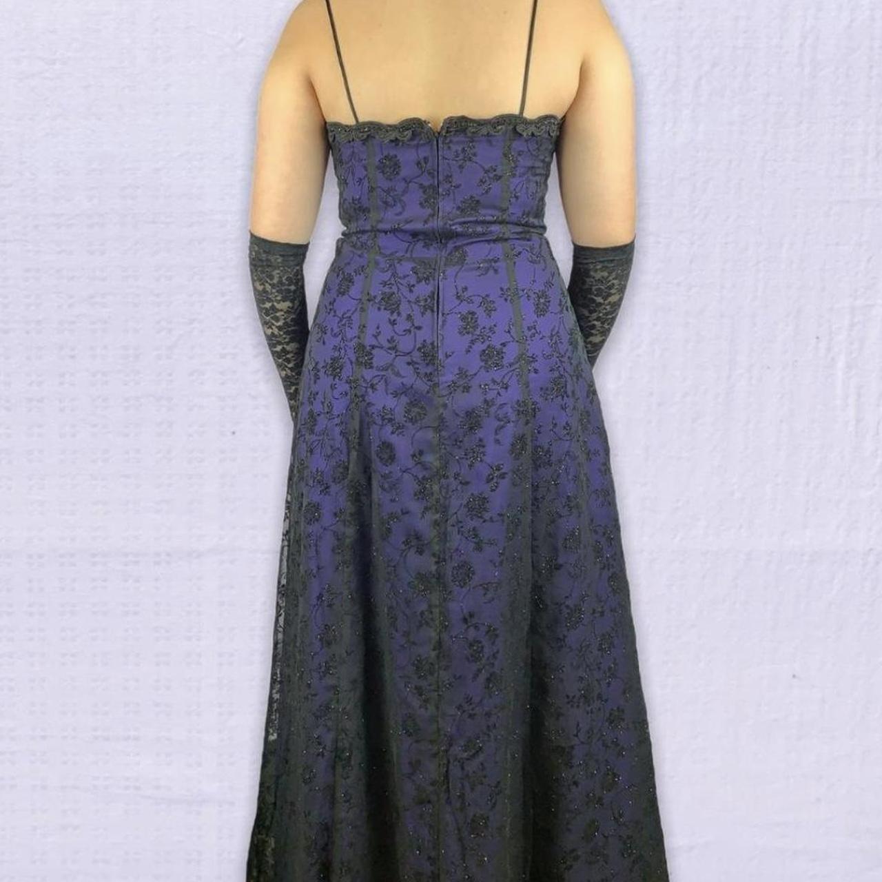 Betsy & Adam Women's Black and Purple Dress (3)