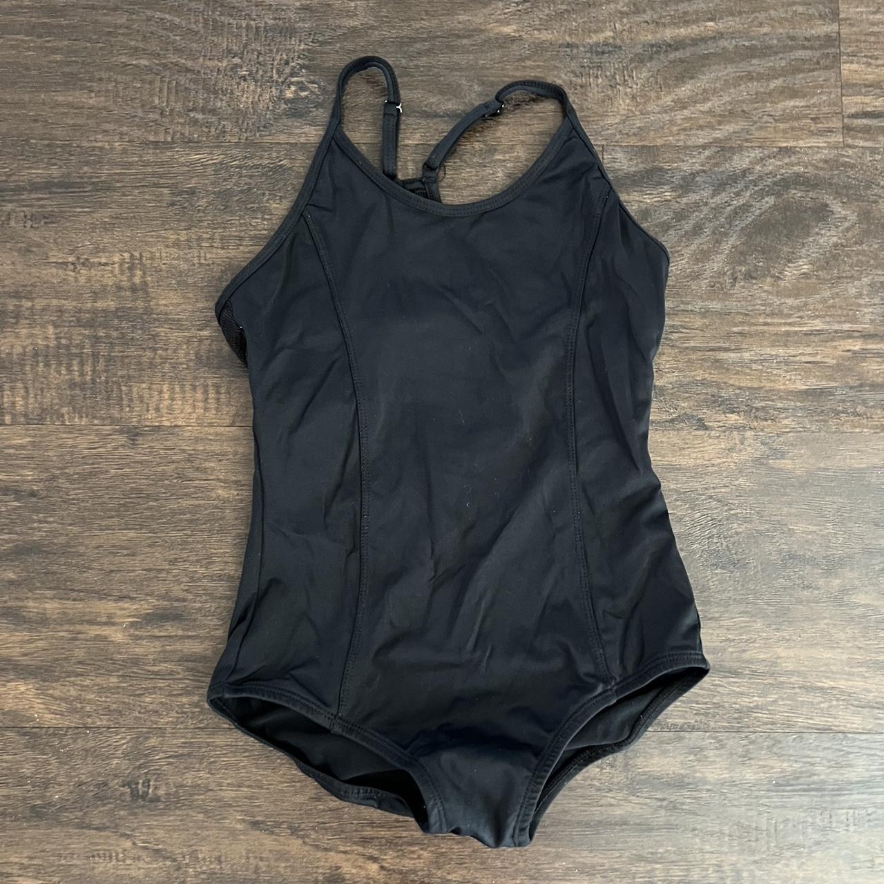 Black leotard -plain place leo with design on the... - Depop