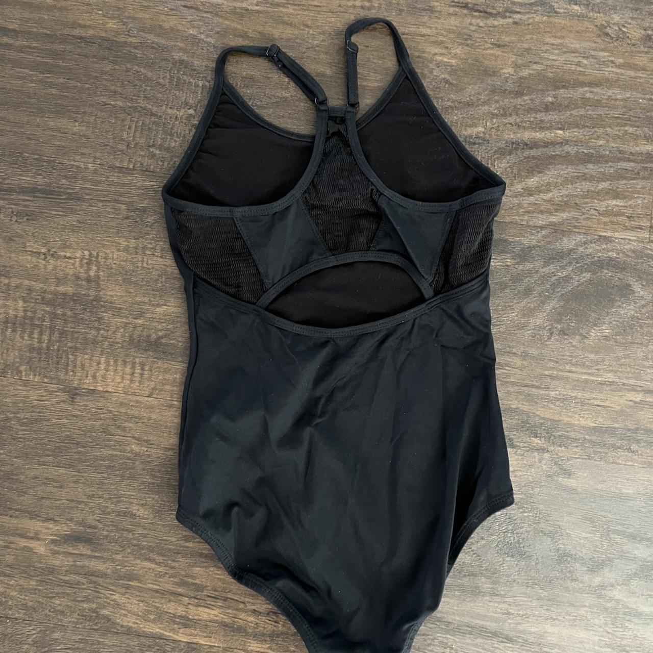 Black leotard -plain place leo with design on the... - Depop