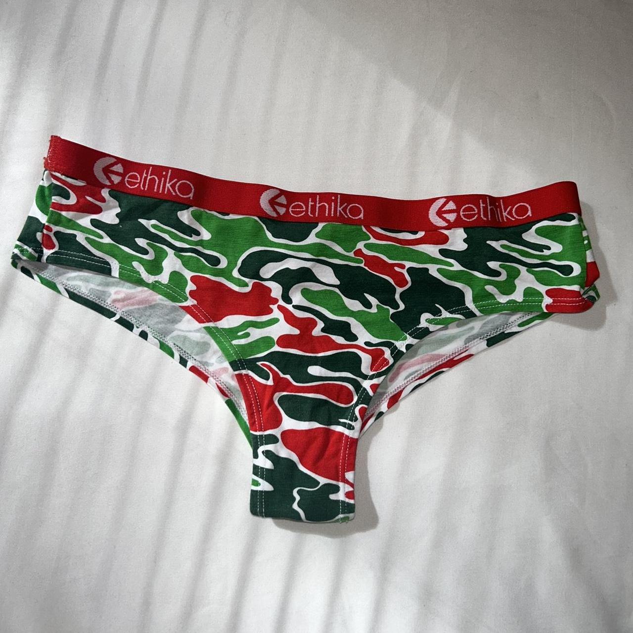 NO PAYPAL Never Worn Ethika Red and Green Camoflage - Depop