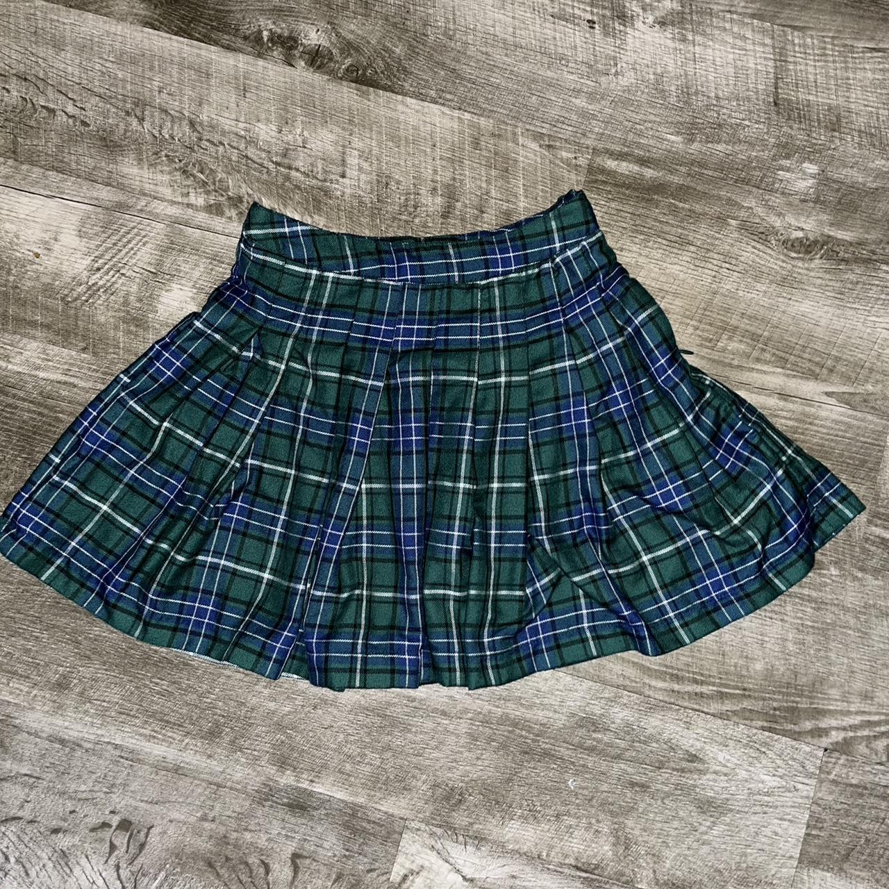 Green plaid skirt forever 21 sale