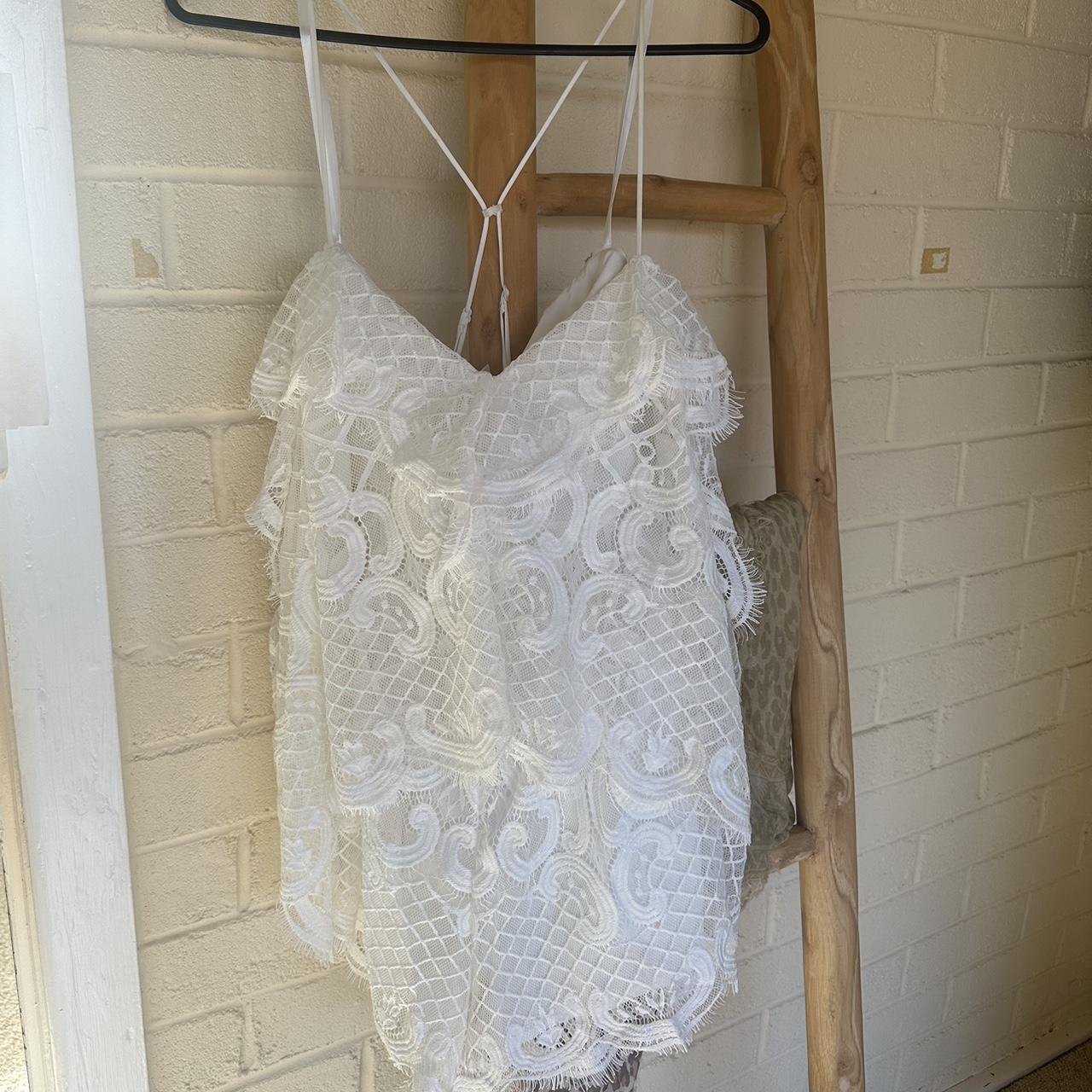 Alice McCall white lace lucy in the sky romper Size 8 Depop