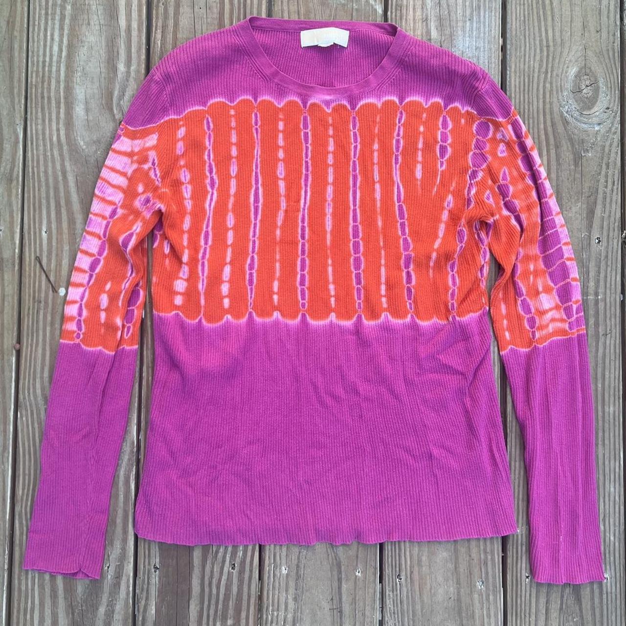 Michael Kors Women's Pink and Orange Shirt Depop