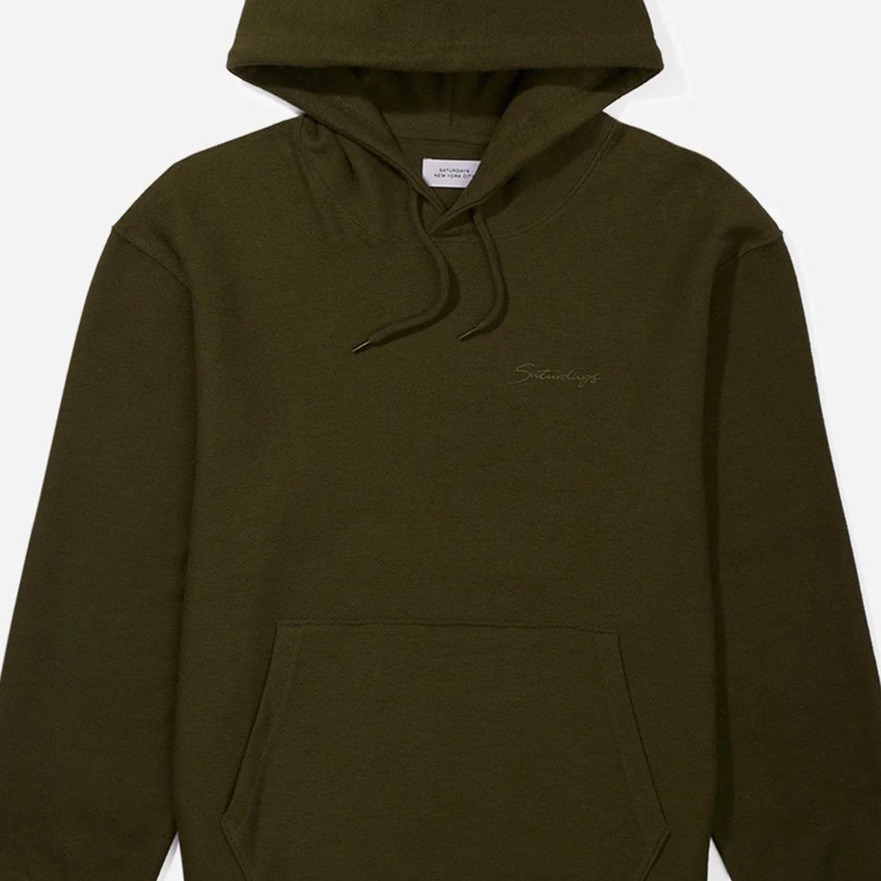 Saturdays NYC Ditch Script Terry Hoodie Army Green... - Depop