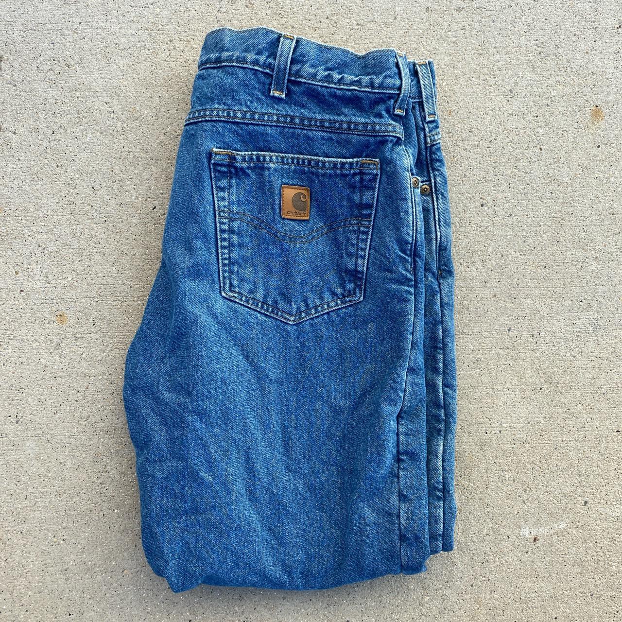 men’s denim carhartt pants ‼️THERE IS NO SIZE ON THE... - Depop