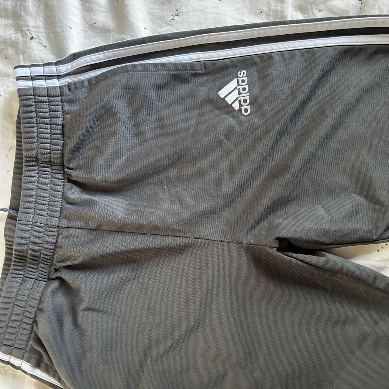 Gray adidas track pants Open bottom Boys XL 18/20... Depop